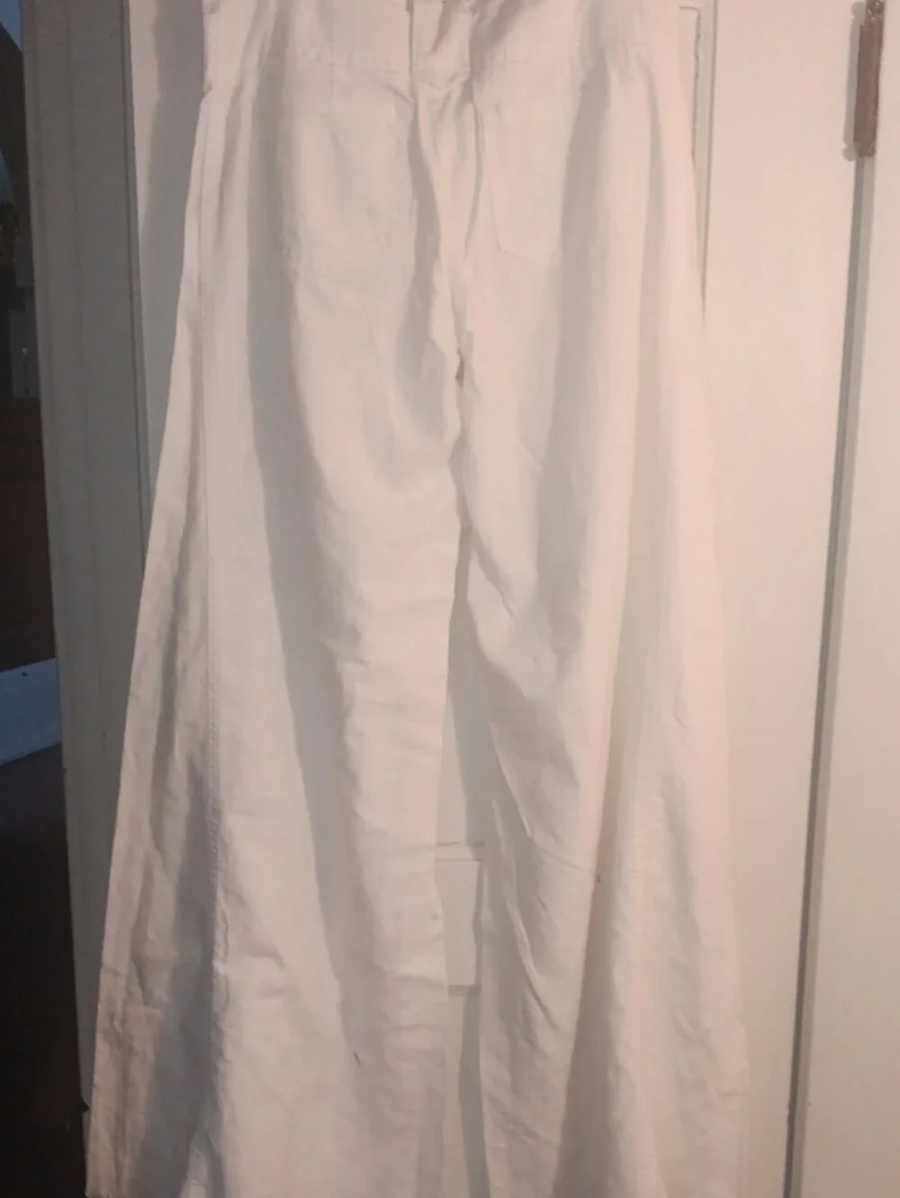Free People Cream High-Rise Wide Leg Pants